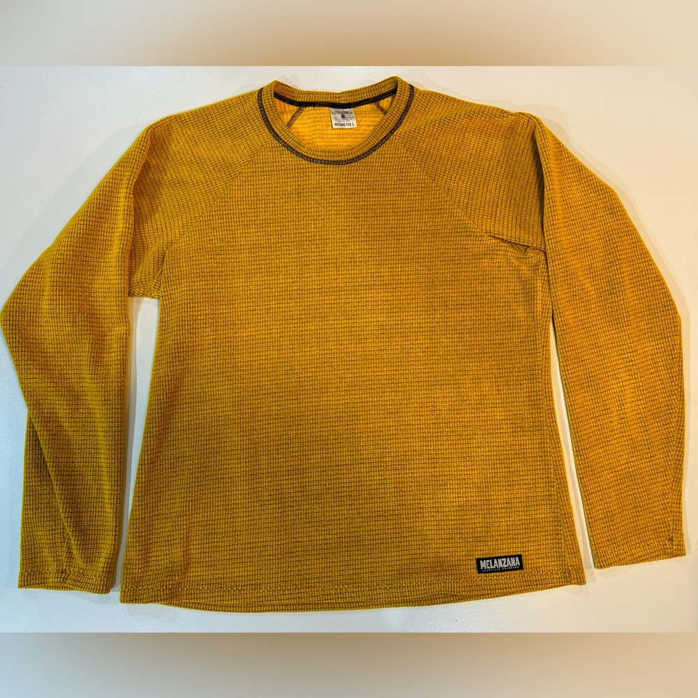 Melanzana micro grid crew neck shirt, women's size large